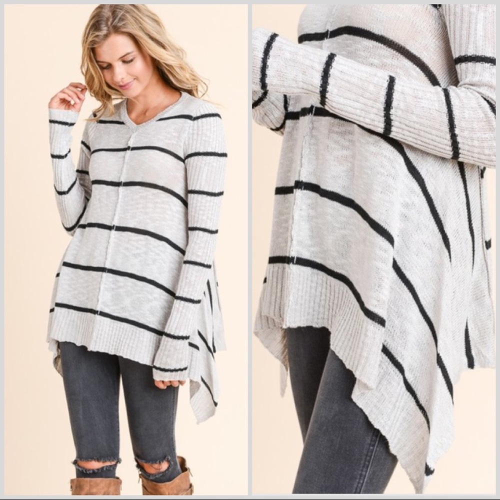 Last 2 - Store Closing‼️ Shark Bite Striped Sweater - Picture 2 of 2